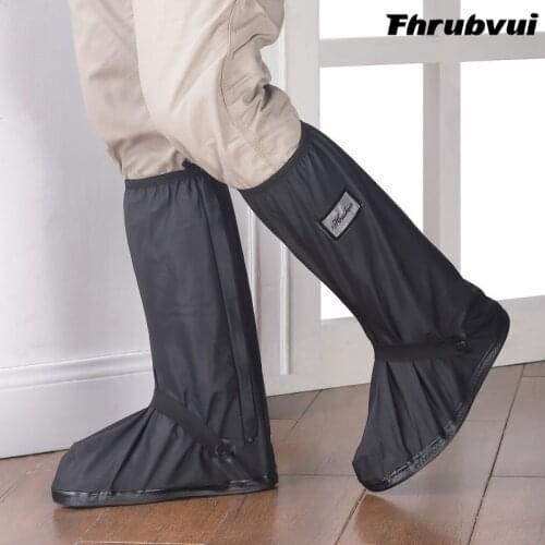 Black mens and womens thick wear - resistant rain - proof foot protector adult shoe cover insoles