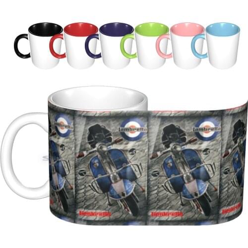 Retro Lambretta Ceramic Mugs Coffee Cups Milk Tea Mug Lambretta Li 150 1960s 60s Sixties 70s Vintage Retro Classic Scooter