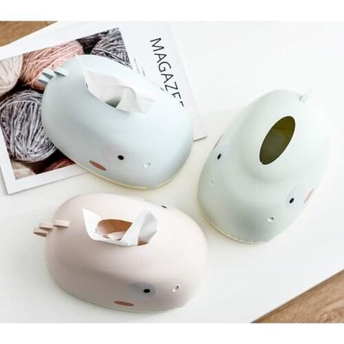 H7EA Creative Cartoon Dinosaur Tissue Box Napkin Paper Organizer Holder Desktop Decor