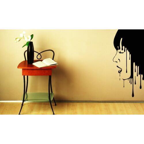 Creative Horror Woman Head Wall Decals Vinyl Home Bedroom Window Special Decorative Wall Sticker Hot Selling Wallpaper Q-32