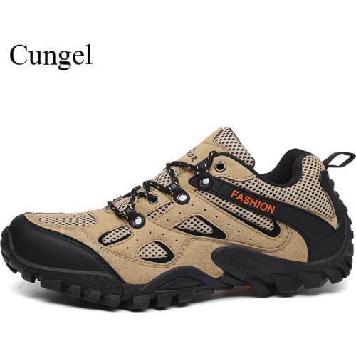 Cungel Outdoor trekking Hiking shoes Sneakers Men Spring/Summer breathable anti-skid soft Mesh shoes Mountain climbing shoes