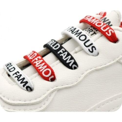 Coolstring 1 Pair 0.7cm Flat Men Women Sneaker 2020 Double-sided Silk Screen Letter Printing Shoes Laces For Sports Canvas Ropes