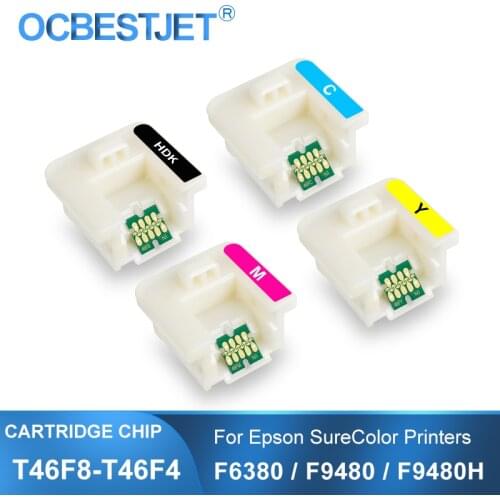 T46F8 T46F1-T46F4 Ink Cartridge Chip With Holder For Epson SureColor SC-F6380 SC-F9480 SC-F9480H F6380 F9480 F9480H Printer Chip