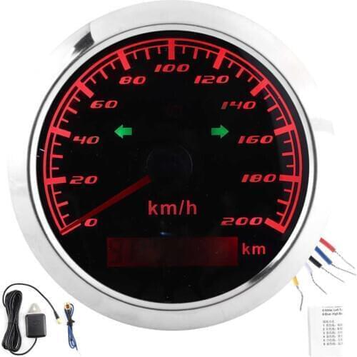 9-32V IP67 GPS Speedometer 200KM/H 0-999999KM LCD Odometer Anti-Fog Multi-Function Meter for Car Motorcycles Ships