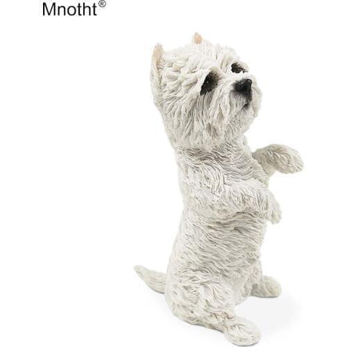 Mnotht 1/6 West Highland Terrier Animal Dog Standing Posture Simulation Model Scene Accessory for Action Figure Collection Gift