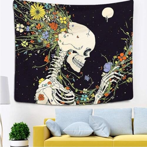 Skull Tapestry Skeleton Tapestry Hippie Wall Hanging Romantic Tapestries for Room Colorful Decor (27.5 X 40 Inches) Home Decor
