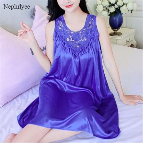 2021 New Women Nightgowns Satin Sleepwear Summer Sexy Nightwear Women Home Clothing Sleepwear Female Sexy Night Dress SLP153