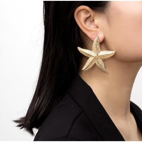 2019New Mamian three-dimensional beach national earrings exaggerated creative handmade starfish earrings female gift