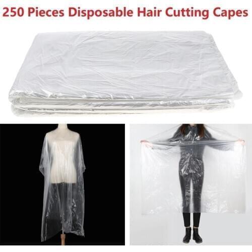 250Pcs Disposable Haircut Capes Waterproof Barber Home Shawls Dyeing Apron Gown