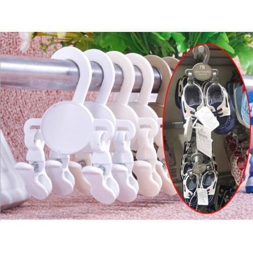 Wholesale 200pcs Hot Children Shoes Hook with Two Clip Kids Shoe Display Pegs PP Material Goods Show Hanger