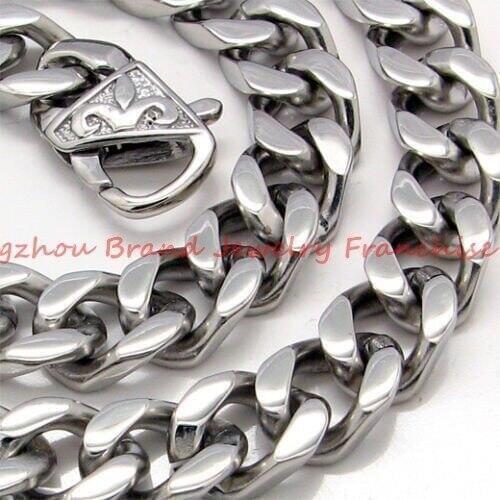 Lenght 7-40" Silver color Polished 316L stainless steel Curb Cuban link chain necklaces Boys&mens fashion jewelry