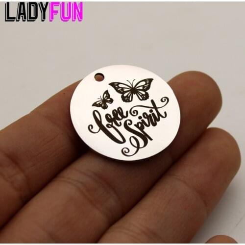 Free Spirit Butterfly Charm Stainless Steel Boho Free Spirit Charms High Polish Mirror Surface Pendant 20pcs