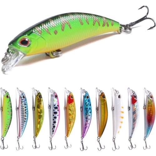 10PCS Sinking Minnow Fishing Lure Laser Hard Artificial Bait 3D Eyes 6cm 4.5g Fishing Wobblers Pike Carp Bait Crankbait Minnows