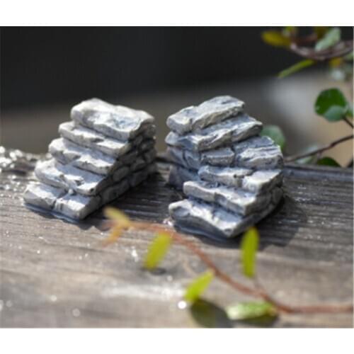 Gray Stone Step Path Stair Miniature Fairy Garden Home Houses Decoration Mini Craft Micro Landscaping Decor DIY Accessories