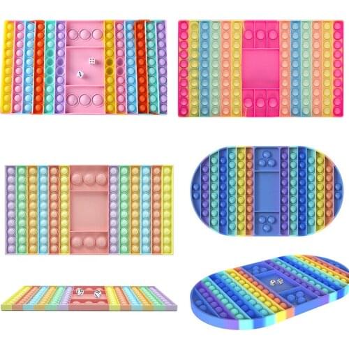 Checkerboard Fidget Toys Pack Its Square New Push Bubble Rainbow Color Antiestres Toys Hands Squishy Reliver Stress For Adults