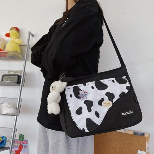 Japanese Harajuku Crossbody Bags For Women New 2021 Cow&Zebra Student Shoulder Bag Satchels Messenger Bag Bolsa Feminina Sac