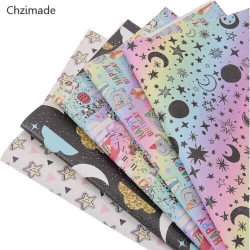 Cartoon Design PU Leather Printed Sewing Fabric Handmade Fabric Cloth For Bag Pillow DIY Sewing Crafts