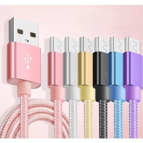 Tangle-Free Nylon Braided Charger USB Cable Charging Cord Type-C Data Wire 1m For Samsung S8 S9 S10 S20 S21 S30 For Xiaomi 11