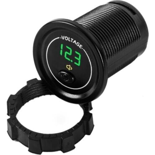 Waterproof Motorcycle Boat Car DC 12V 24V 30V LED Voltmeter Display Voltage Meter with ON OFF Switch Low Voltage Alarm