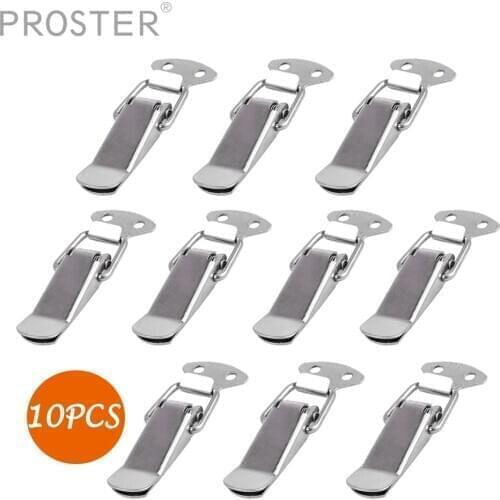PROSTER 10Pcs Toggle Latch Catch Toggle Cabinet Box Locks Spring Hasps For Home Hardware Iron Nickel Alloy Loaded Card Buckles