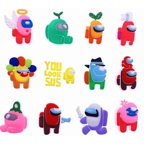 100PCS/Lot Shinning In The Dark Cartoon Animal Robot Icon Shoes Charms Silicone Buckles Glowing Shoes Charms Party Gifts