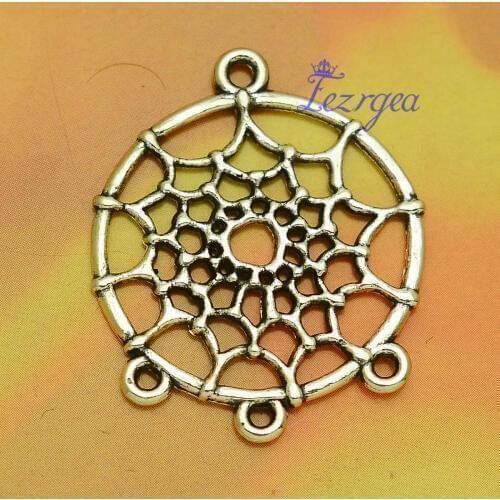 15pcs/lot--34x29mm, Antique silver plated/bronze plated Dream Catcher Charms,DIY supplies,Jewelry accessories