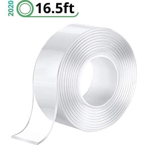 16.5ft Nano Double Sided Tape Multifunctional Home Storage Tape Traceless Washable Removable Tapes Gel Grip Sticker Tool