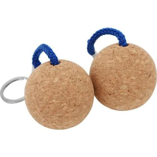 Round Floating Cork Keyring Ball Wooden 2pcs 50mm Accessories Ball Cork
