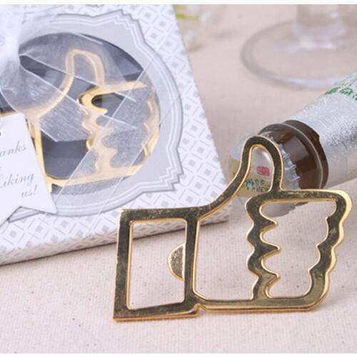 200PCS/LOT Party favor Wedding Gifts Silver or Gold color Thumbs Up Beer Bottle Opener Christmas Gift Free shipping