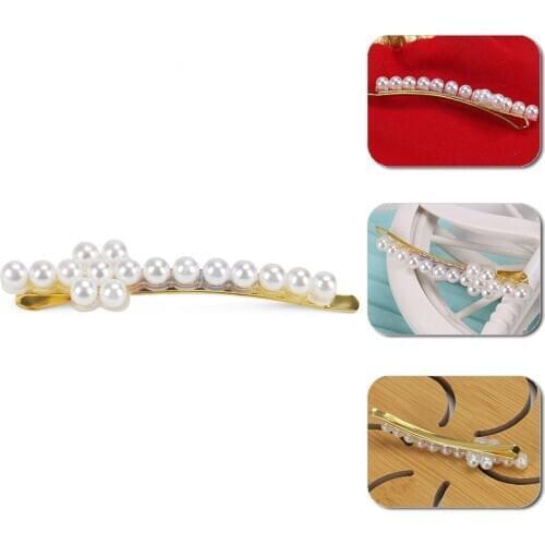2021 Fashion Pearl Hair Clip Delicate Girls Pearl Hair Pin Golden Alloy Pearl Hair Clip for Girls