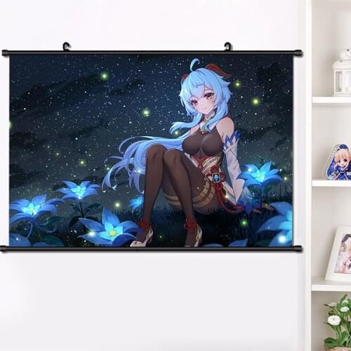 Anime Genshin Impact Ganyu Wall Scroll Painting Poster HD Print Home Decor Collection 40x60cm