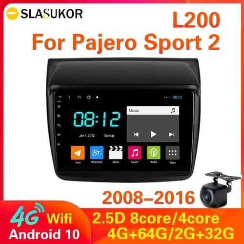 4G RDS Android 10 For Mitsubishi Pajero Sport 2 L200 Triton 2008 - 2016 Car Radio Multimedia Player Navigation No 2din 2 din DVD