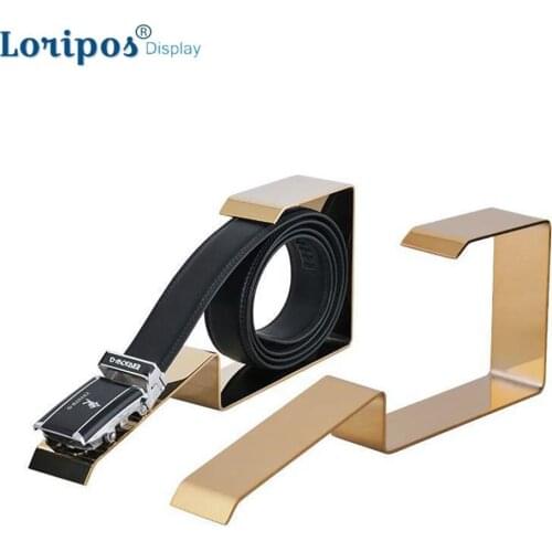 Free Shipping Metal Stainless Steel Belt Display Holder Racks Stand Bracket Mirror Surface For Belt Storage And Table Display