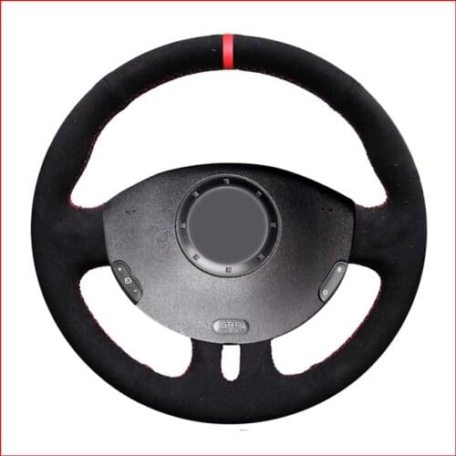 Black Suede Steering Wheel Cover for Renault Clio 3 2005-2013 Clio 3 2005-2013 Parts Accessories