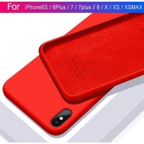 Luxury Liquid Silicone Case For iPhone X XS Max XR 6 S 6S i Phone 7 8 Plus 6Plus 6SPlus 7Plus 8Plus Cell Phone Soft Back Cover