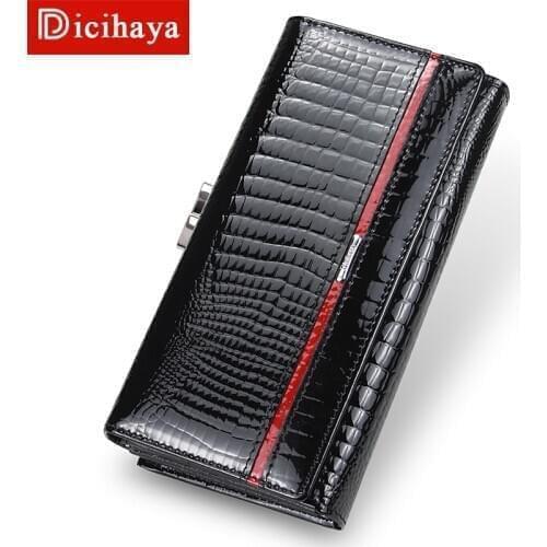 DICIHAYA Wallet Wallets Women 2020New Fashion Women Genuine Leather Lady Long Walets For Organizer Coin Purse Clutch Phone Bag