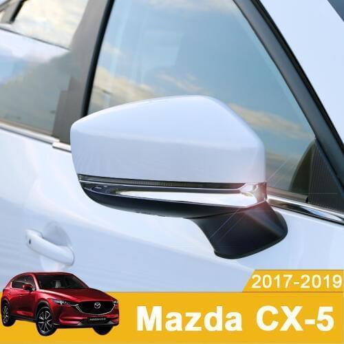 For Mazda CX-5 CX5 2017 2018 2019 Car Rearview Mirror Decoration Trim Rear View Mirror Cover Trim Strips Exterior Accessories