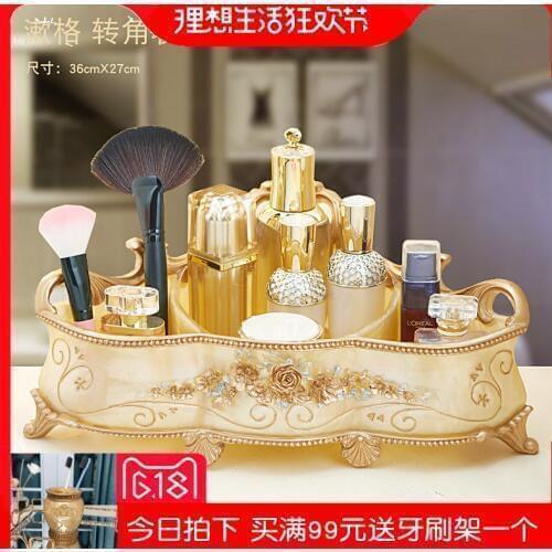 Household Desktop Receiving Box Cosmetics Large European Skin Care Finishing Box Creative Dressing Table in Student Dormitory