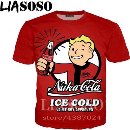 LIASOSO New Game Fallout 4 3D Print T shirt Mens Womens T-shirt Casual Short Sleeve Harajuku Hip Hop Tees Tops Cool TshirtD451