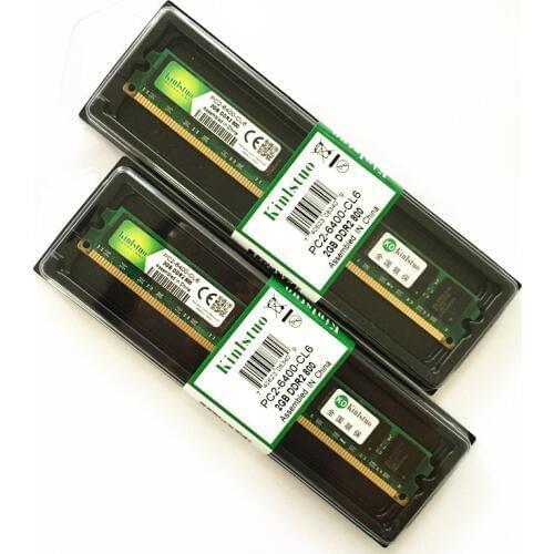 Kinlstuo 4GB(2pcsX2GB) DDR2 2GB Ram 800Mhz PC2-6400 240Pin 1.8V CL6 Desktop Memory excellent quality