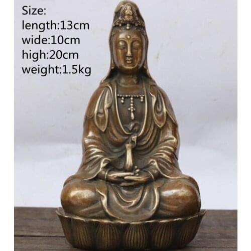 China brass Guanyin bodhisattva crafts statue