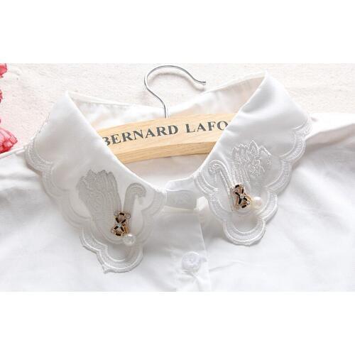 Korean wild round neck spring and autumn winter collar pointed collar shirt cotton decorative false collar female detachable