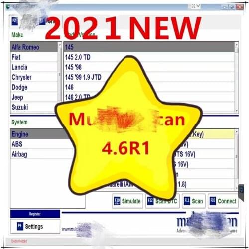 2021 Hot Sell For Fiat Can Work With ELM327 MultiEcuScan V4.6 Registered Unlimited Multi Ecu Scan