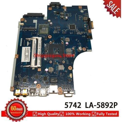 NEW70 LA-5892P HM55 Mainboard For Acer aspire 5742 5742G 5741 Laptop Motherboard MBPSV02001 MB.PSV02.001
