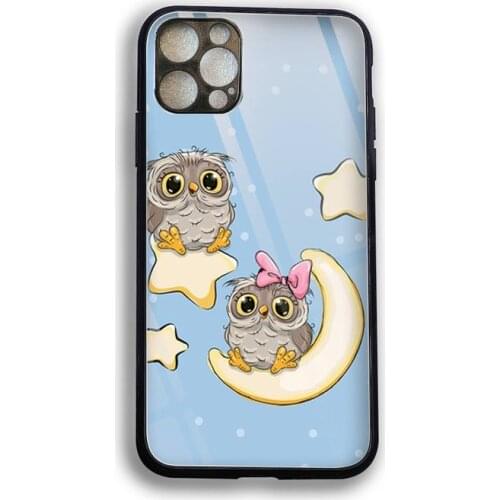 Cute cartoon owl Phone Case Tempered Glass For iPhone 12 Pro Max Mini 11 Pro XR XS MAX 8 X 7 6S 6 Plus SE 2020 case