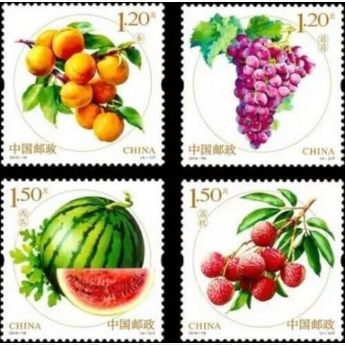 4 PCS SET Fruit 2016-18 China Post Stamps Postage Collection
