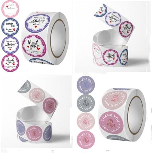 25mm Round Thank You Sticker Wedding Birthday Gift Box Decoration Sticker Holiday Handmade Baking Small Business Sealing Sticker