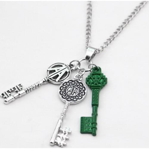 New Arrival Ready Player One Charm Necklaces Link Chain Green Key Pendant Jewelry for Women/Men