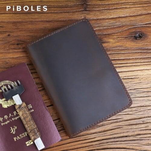 Solid Color Passport Slot Genuine Leather Credit Card Slot Money Clip Portable Storage Business ID Card Case Cover For Travel