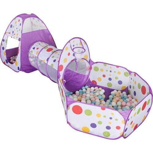 3Pcs/Set Foldable Tent for Kids Baby Indoor Outdoor Toy Crawling Tunnel Pool Ball Play House Tent Tipi Tents With 100pcs Balls